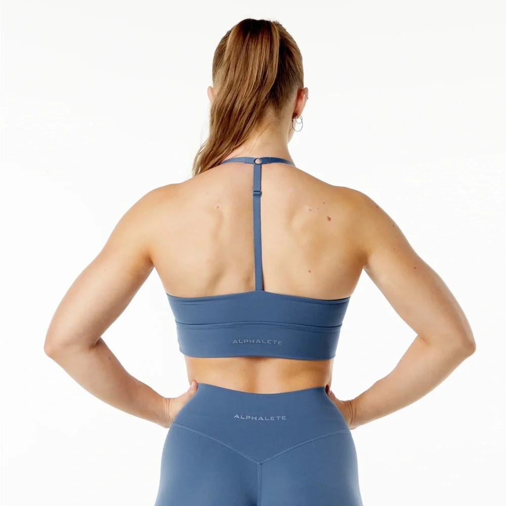 NWT Medium Women’s Alphalete Alphalux Wonder Bra - Tuxedo Blue M - Picture 2 of 6